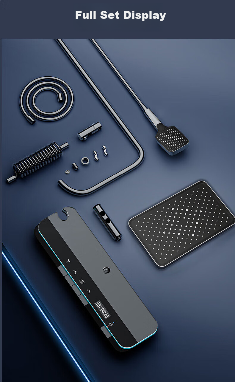 IVORPO [Germany] Smart Thermostatic Digital Display Self-Cleaning Shower Head Set Integrated Complete Shower System 21
