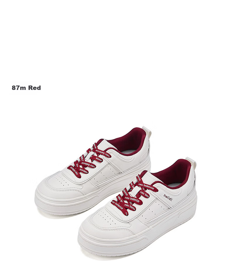 Hotwind Thick Sole White Sneakers Women's 2026 Spring New Casual Height-Increasing Simple Skate Shoes 7