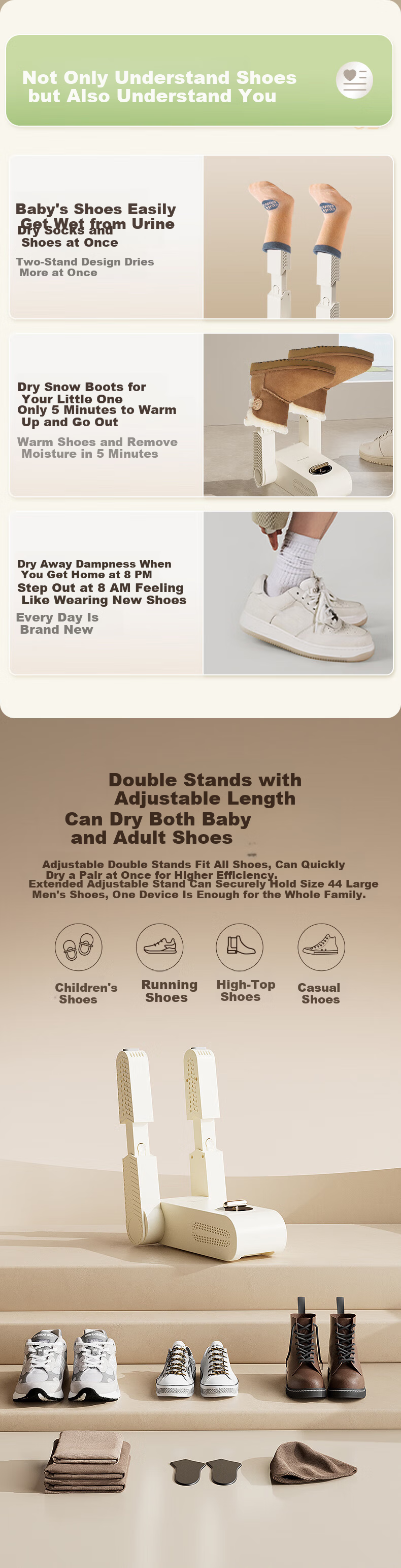 AIRMATE Flagship High-Speed Shoe Dryer Sterilizer Deodorizer Foldable Home Shoe Warmer 4