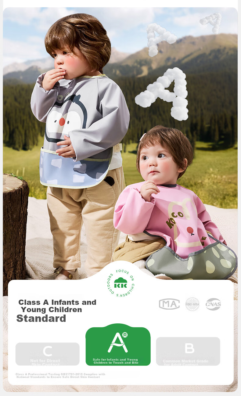 Kocotree KK Tree Kids Waterproof and Stain-Resistant Bib Baby Feeding Smock Three-Proof Apron 18