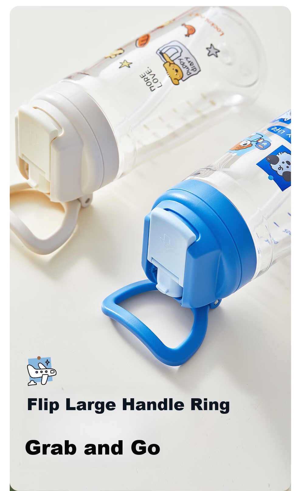 Lock&Lock Kids Water Bottle 6-12 Years Summer Straw Cup Student School Portable Tritan Bottle 9