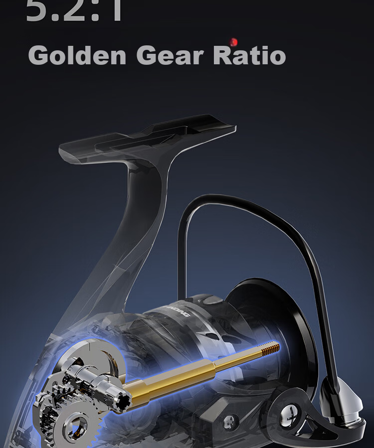 Handing Fishing Reel Spinning Reel Metal Long Cast Sea Rod Lure Rock Fishing Micro Fishing Reel 2nd Generation (Black) Model 6000 9