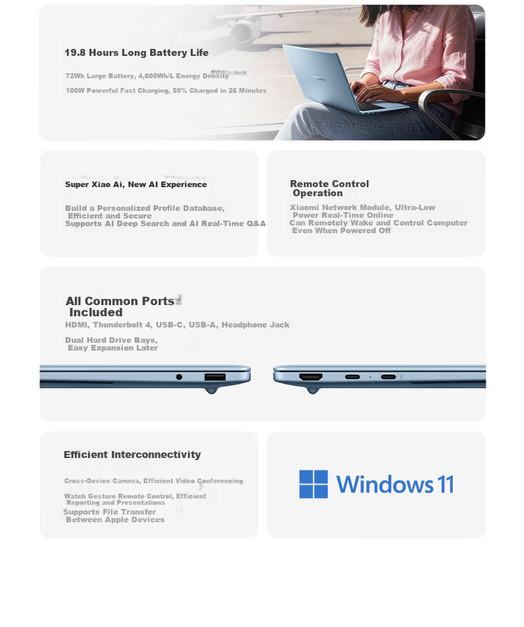 Xiaomi Book Pro 14 Ultra-thin Laptop 3rd Gen Core Ultra5-338H 32GB 1TB White 3.1K 120Hz Touchscreen 2