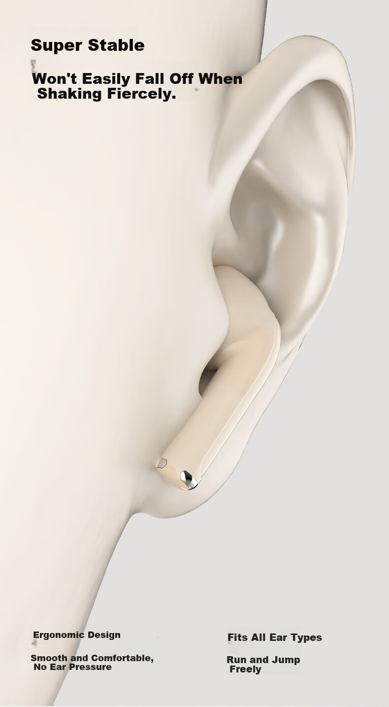 PEAK Bluetooth Ear Clip Open Bone Conduction Headphones Custom Tuned Sports Call Compatible with Apple Huawei Phones New This Month 6