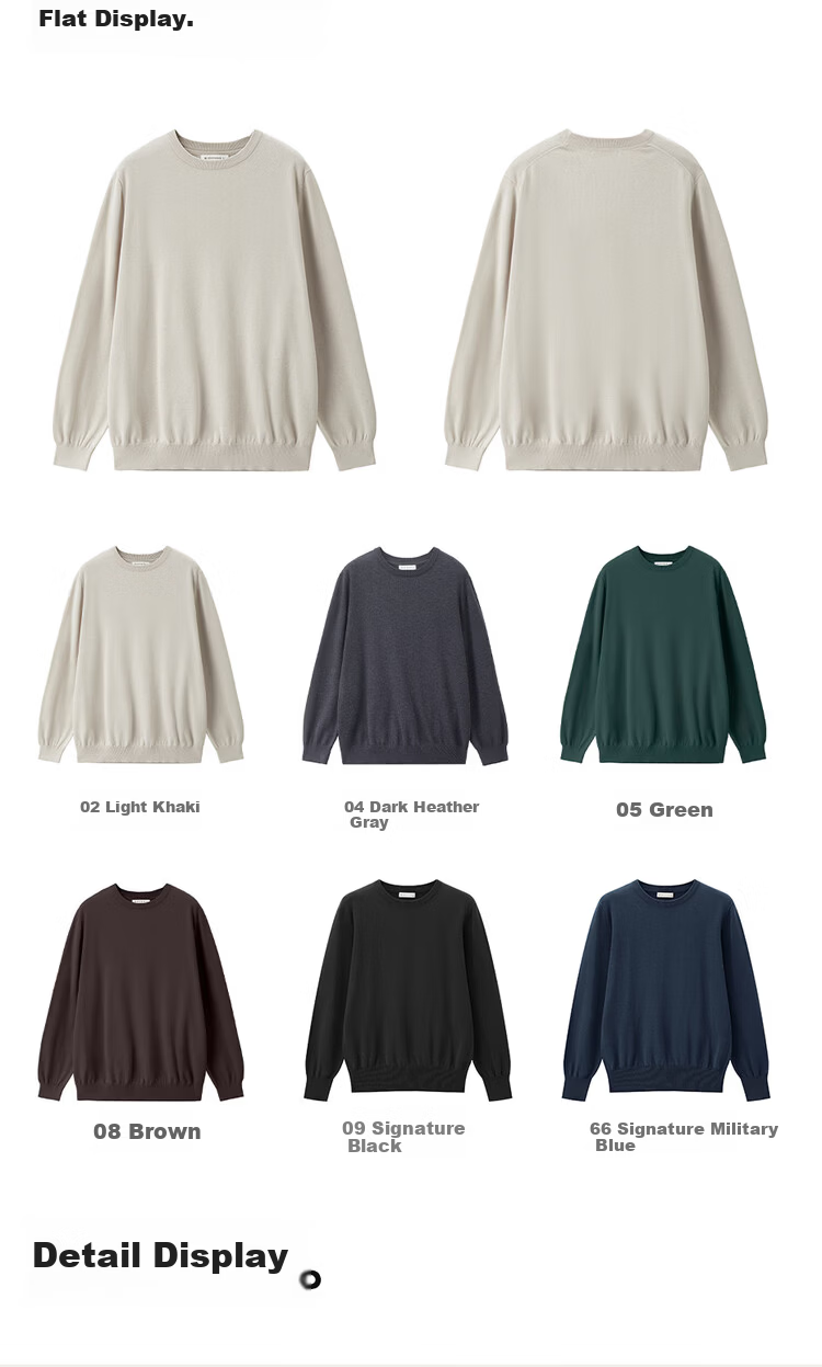 Giordano Men's Spring New Combed Cotton Solid Color Crew Neck Pullover Knitwear 18055610 19