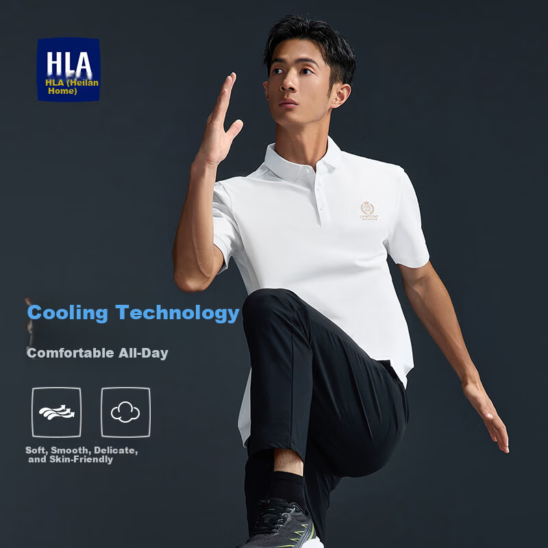 HLA Hailan Home Men's Short Sleeve Polo 26 Equestrian Sports Cooling Short Sleeve Summer Shirt