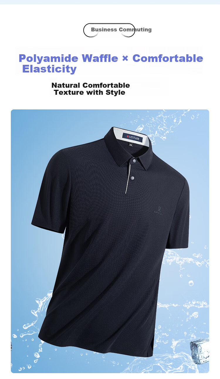MONTAGUT Men's Short Sleeve Polo Shirt Breathable Cloud-Feel Comfortable Business Casual T-Shirt Pearl Gray L/50 3