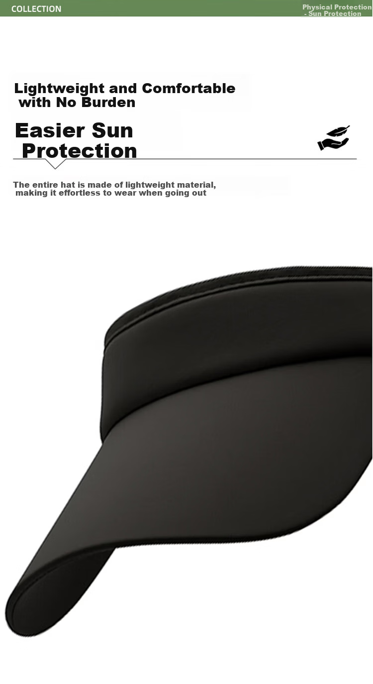 Dusenna Unisex Sun Protection Hat Summer Face-Shielding UV Protection Baseball Cap Running Visor Open-Top Hat 6