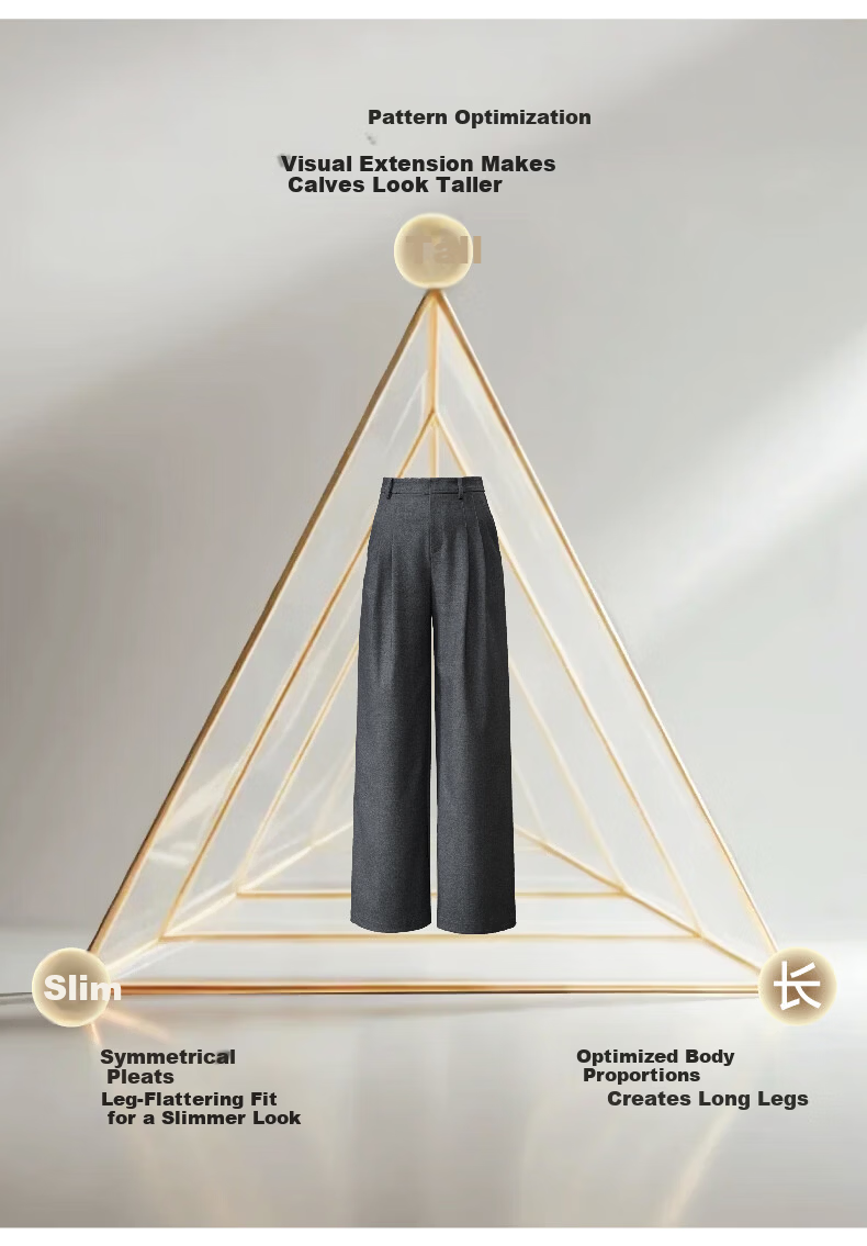 ESE-Y Lyocell Acetate Wide-Leg Suit Pants for Women 26 Spring New High-Intelligence Commuting Wide Straight Pants Gray 31 9