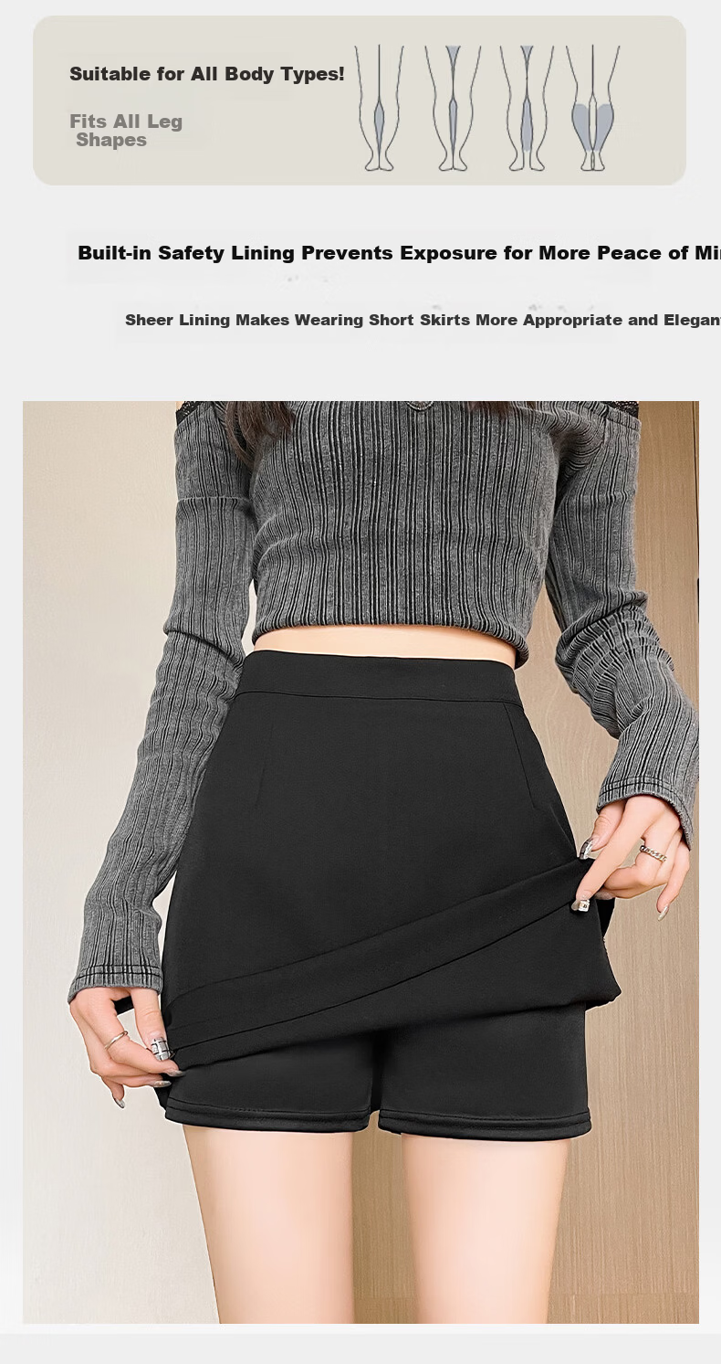 Xueqiman Women's Blazer Pencil Skirt 2026 Summer New High-Waist Slim Fit Petite A-Line Mini Skirt 5
