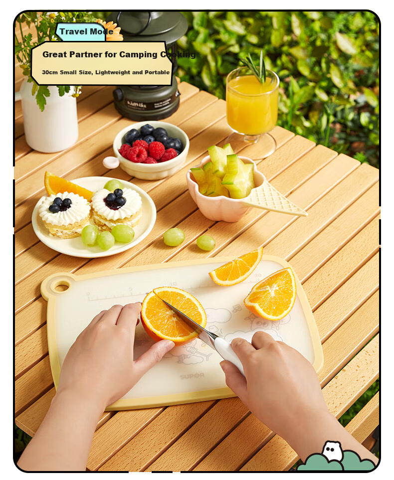 SUPOR Double-Sided Antibacterial Cutting Board Fruit Cutting Board Mold-Resistant Mini Baby Household Small Cutting Board for Baby Food Preparation 7