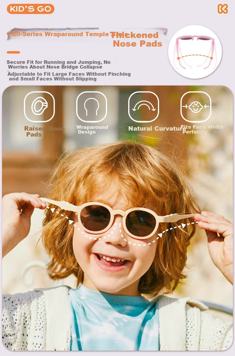 Kigo 2025 Kids Polarized Sunglasses Baby Fashion Sun Protection Glasses Baby Pink 0-2 Years 10
