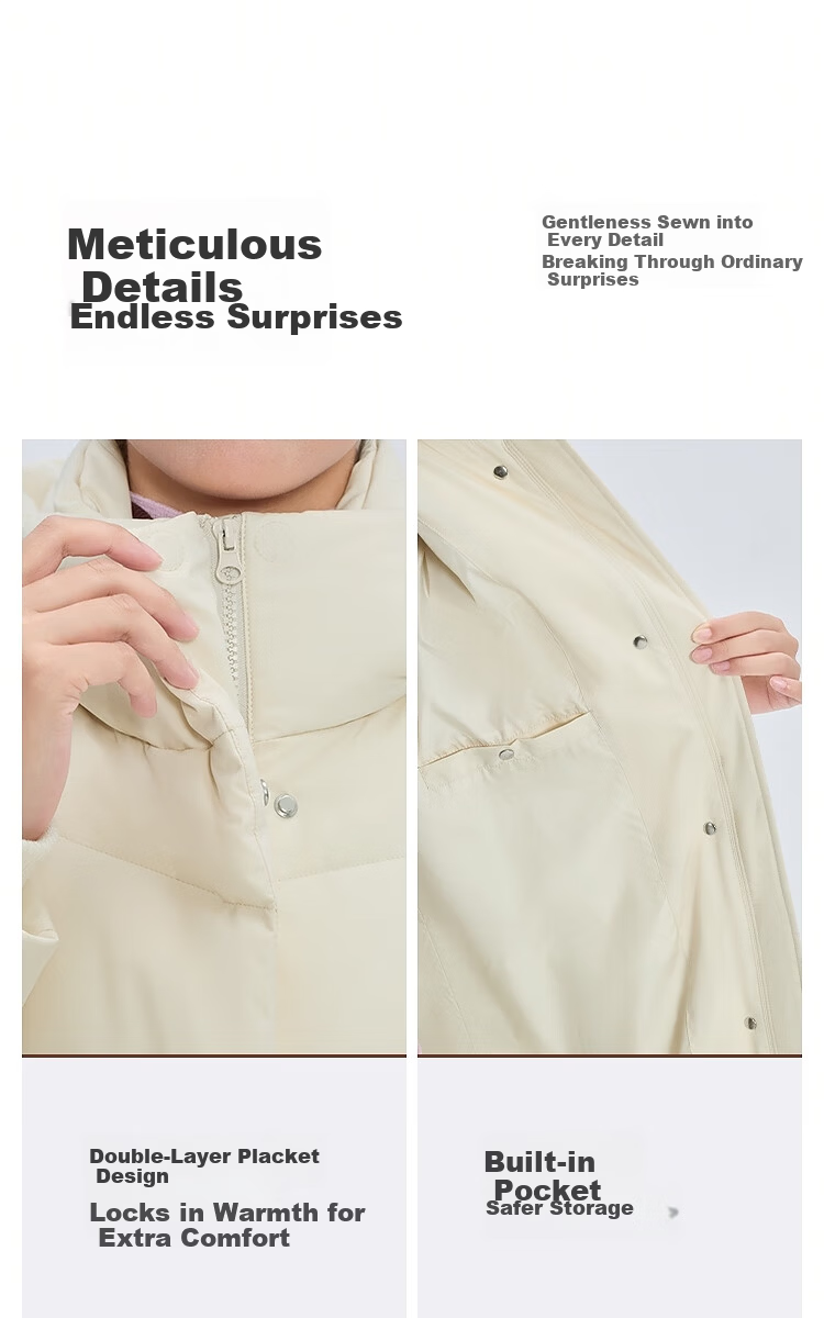 Bosideng Off-Season Women's 90% Down Oversized Extra-Long Thickened Hooded Warm Versatile Coat 4