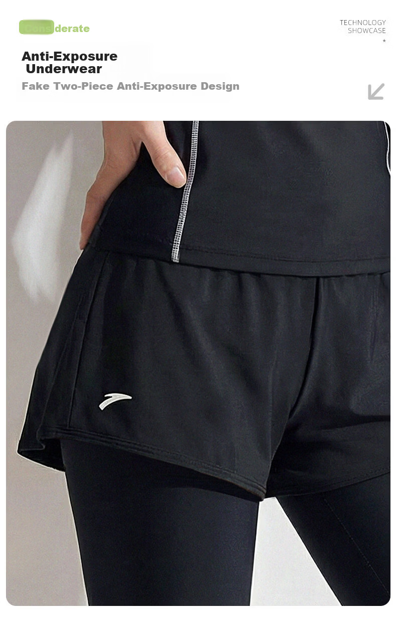 ANTA Women's Two-Piece Long Sleeve and Long Pants Swimsuit Conservative Plus Size Swimwear Sun Protection Surfing Diving Suit Black L 7