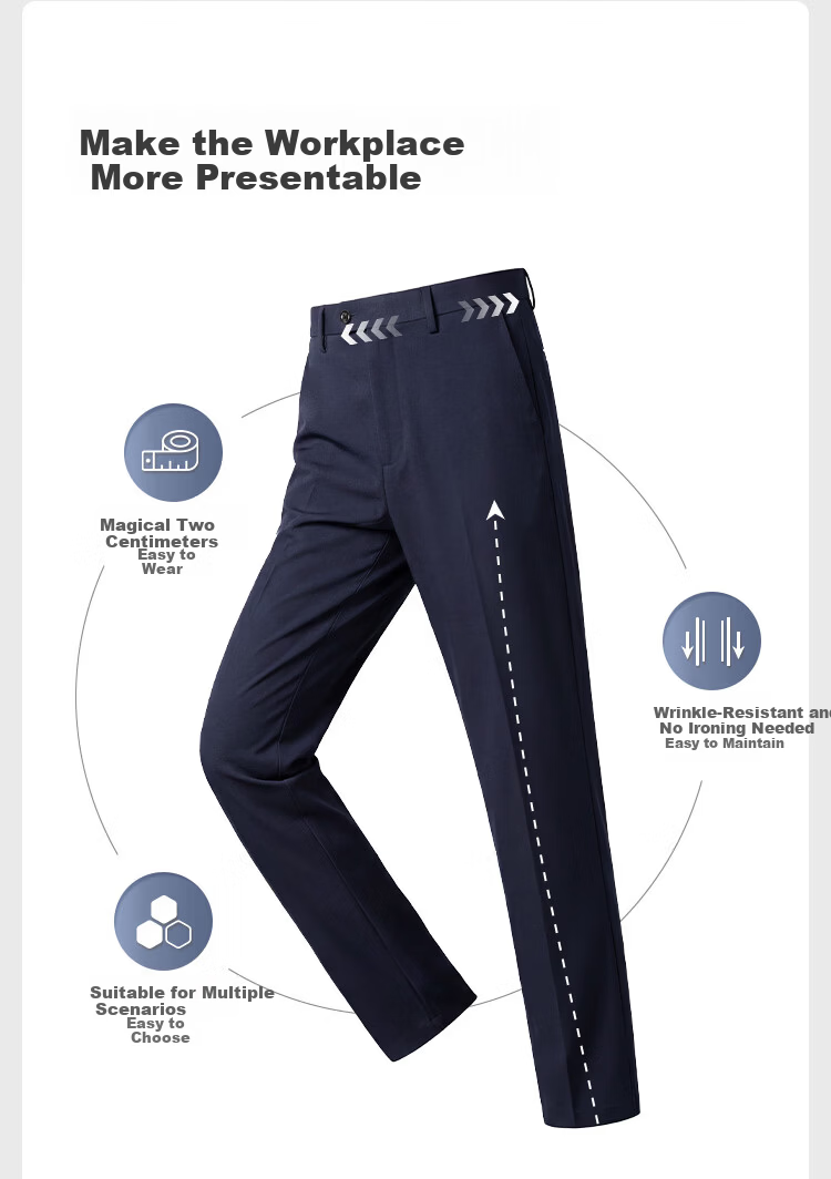 JD Jingzao Men's Spring Summer Casual Trousers Business Suit Pants Straight Loose High-end Black 36 4
