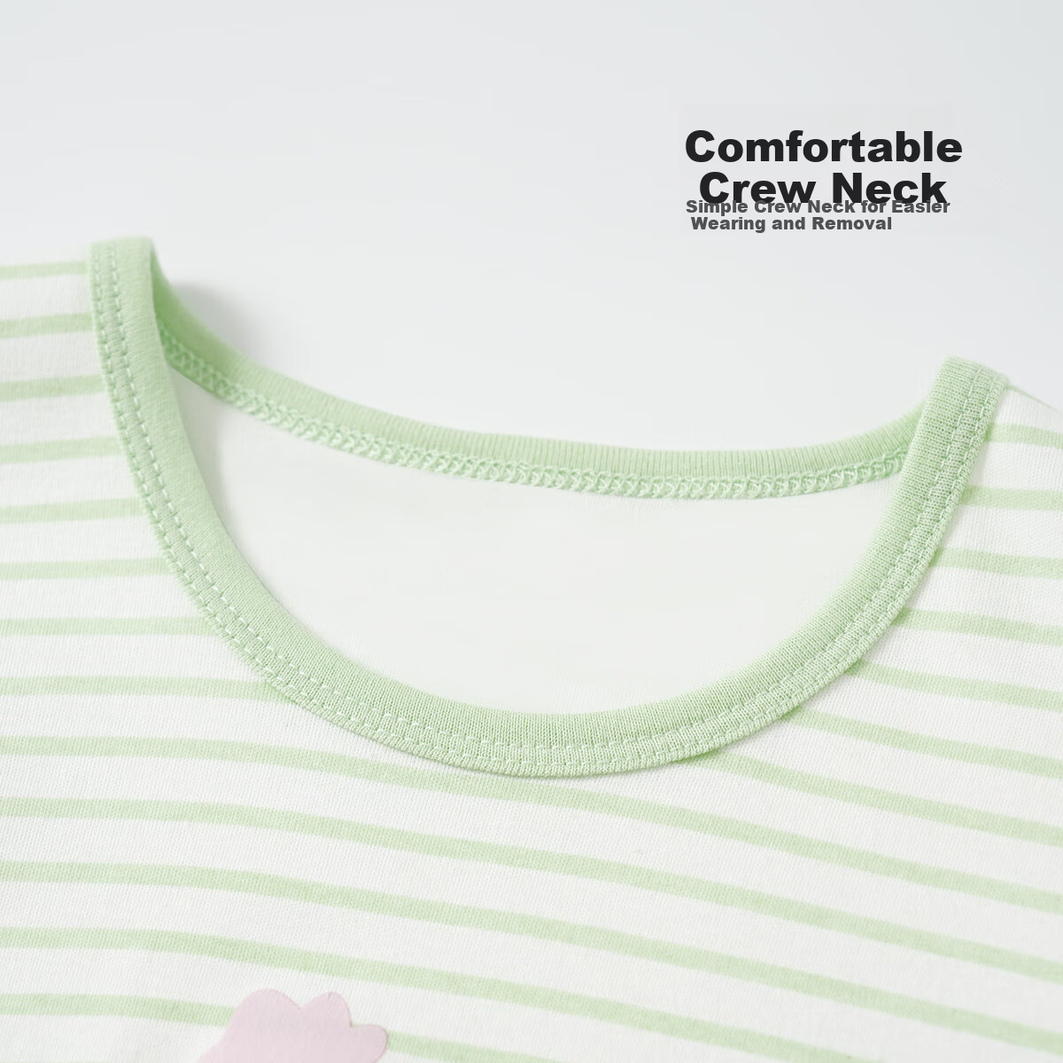 Yiershuang Children's Autumn Cotton Thermal Underwear Set Girls High-Waist Belly Protection Pajamas Sleepwear Top and Bottom 5