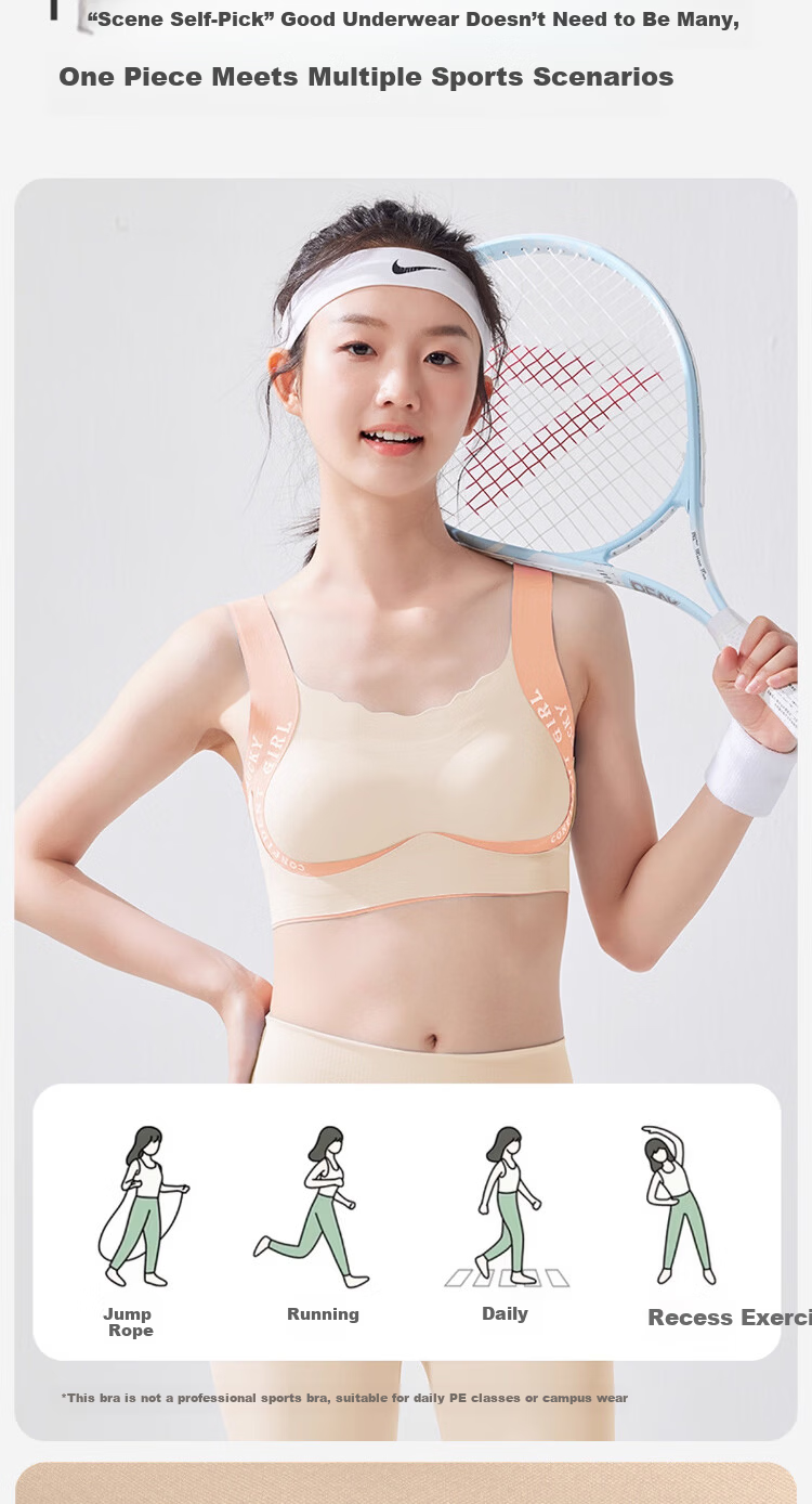 GUJIN 2-Pack Girls' Developmental Shaping Bras Teen Sports Vests for Middle and High School Students 11