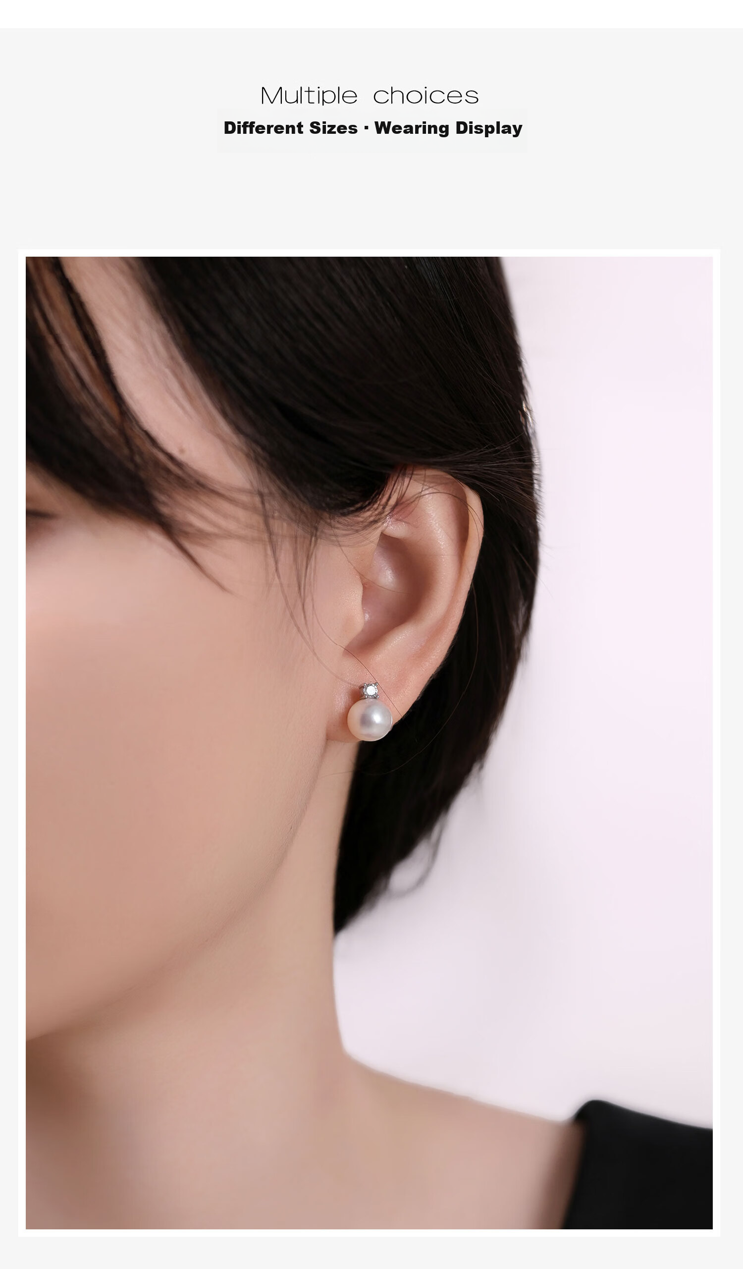 Daimi S925 Silver 10-11mm Round Freshwater Pearl Stud Earrings Princess Style Mother's Day Gift for Girlfriend Wife 7