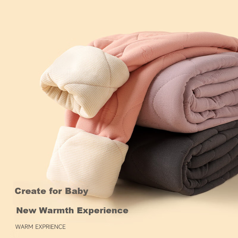 Hodo Kids School Uniform Thermal Cotton Pants Girls Warm Fleece-Lined Thickened Winter Inner Pants Boys Warm Trousers