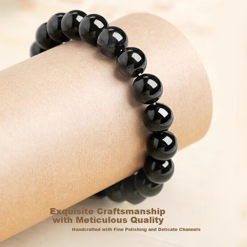 Benmingtang Natural Obsidian Bracelet, Unisex Lucky Beads, Five Elements Hydrating Lucky Bead Bracelet, Valentine's Day Gift for 520 3