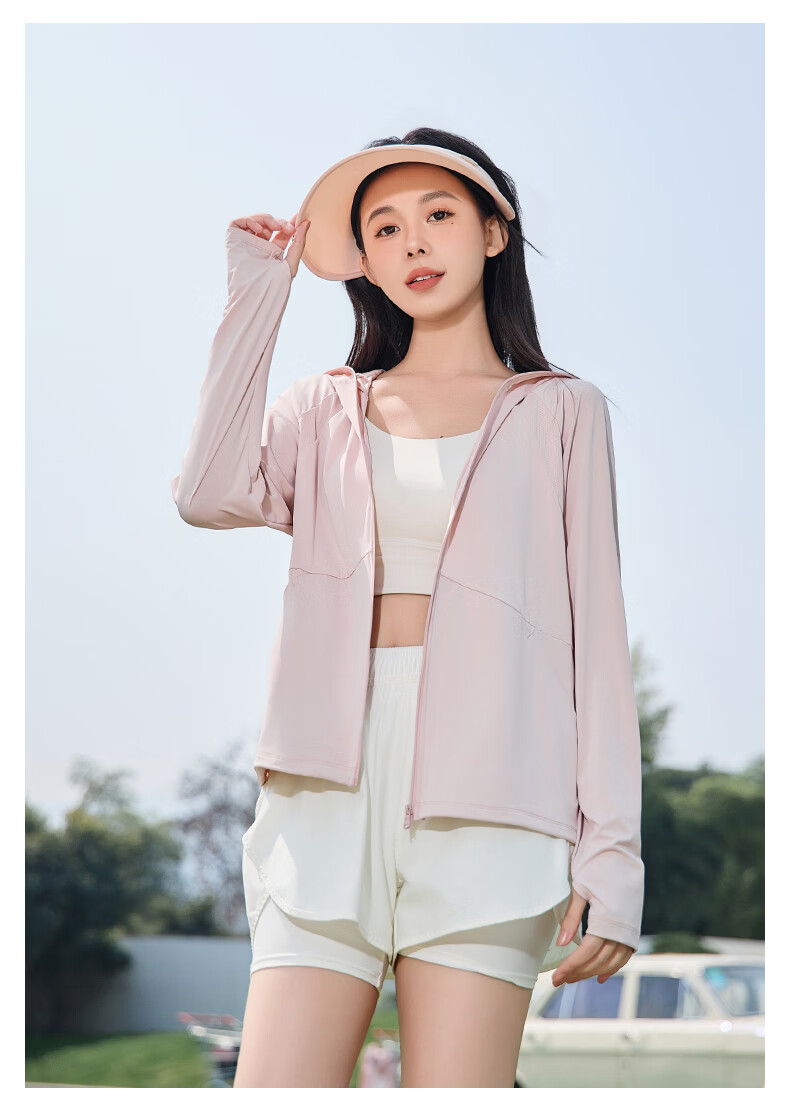Combo Women's Outdoor Summer Breathable Ice Silk UV Protection High SPF Cooling Hooded Sun Protection Jacket 22