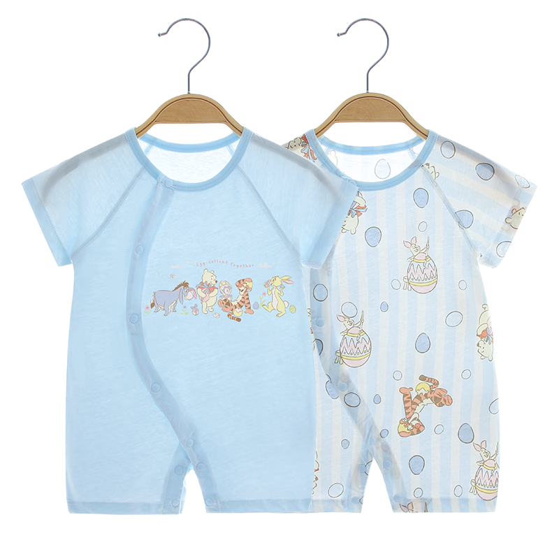 Disney 2-Piece Baby Summer Thin Newborn Romper Set A-Class Cotton Crawling Suit for Boys and Girls Full Moon Gift