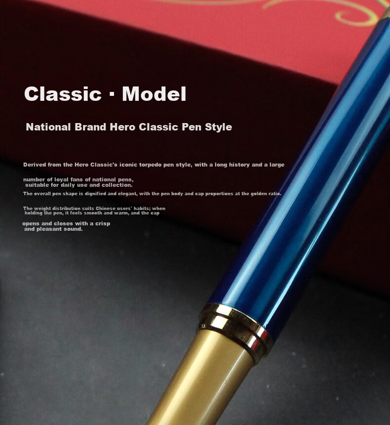 HERO Horse Year Zodiac Commemorative Fountain Pen Gift Box Silver Edition Single High-End Business Signature Pen Set New Year Limited Edition Birthday Gift Office Writing Pen 3