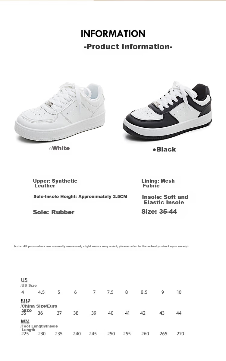 RENBEN Classic Versatile Chic Women's Shoes Small Niche Thick Sole Casual White Sneakers Simple Ultra Soft Comfortable Skate Shoes 4