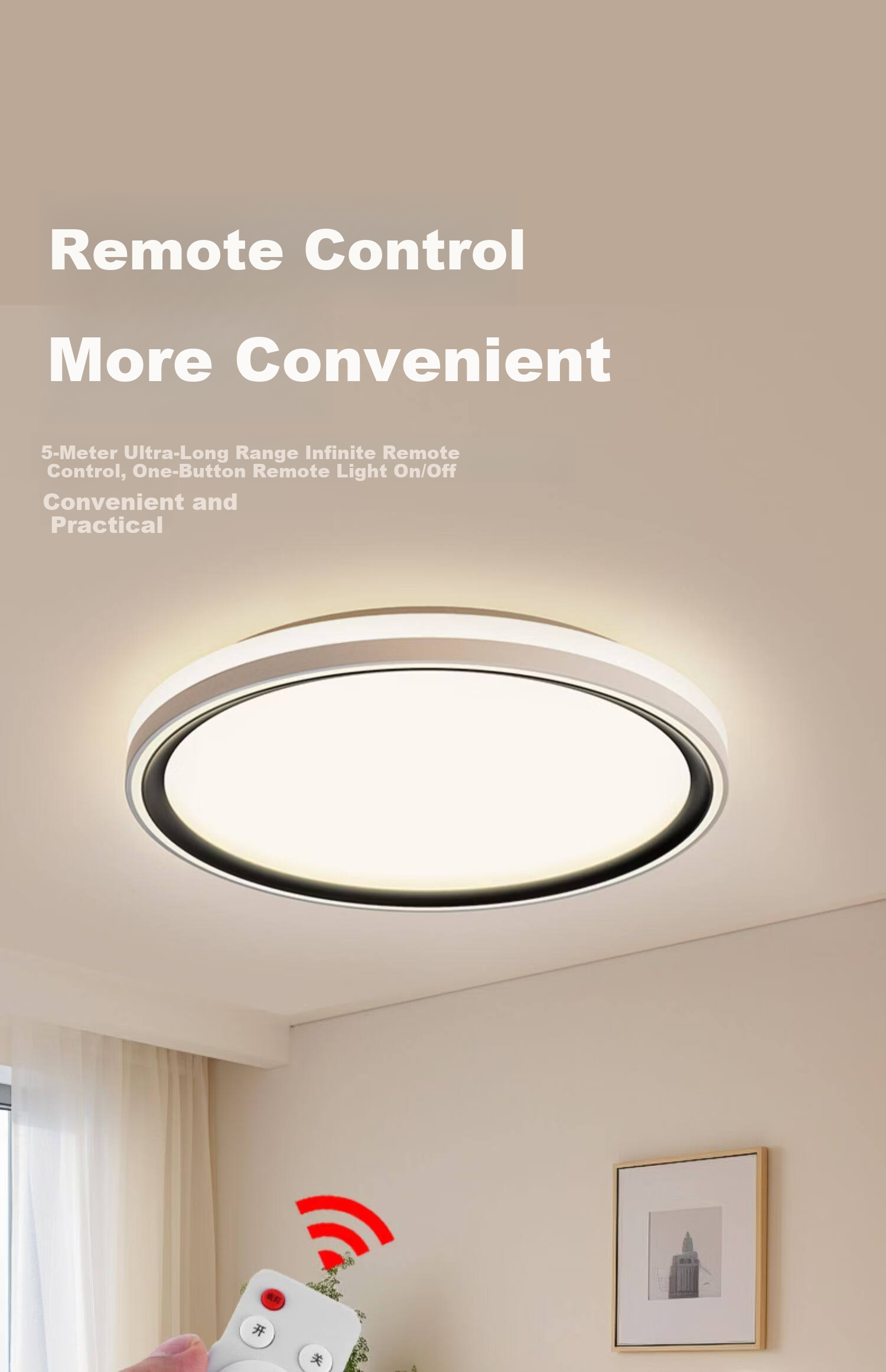 Laberta Full Spectrum Ceiling Light Bedroom Simple Modern Eye Protection Anti-Glare Children's Room Lighting Remote Control Stepless Dimming - 80W 21