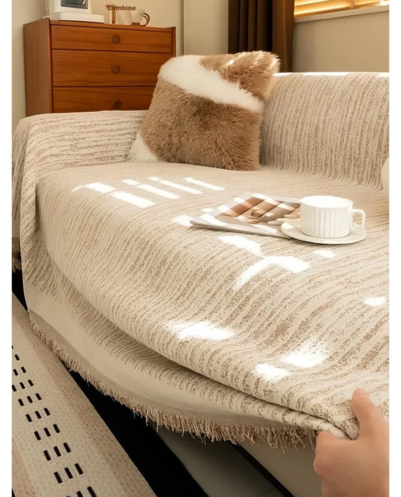 KING SHORE Chenille Sofa Cover Cat Scratch Resistant Sofa Throw Sofa Slipcover Four Seasons Single Sofa Blanket 1.8*1.3M 14