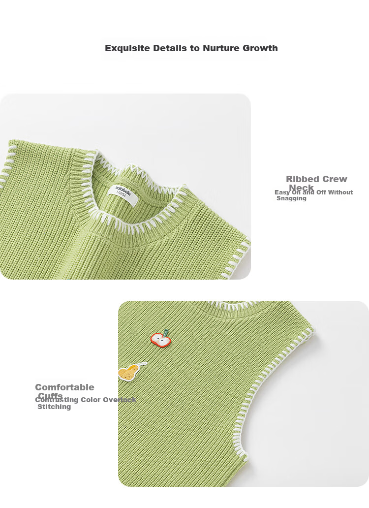 Balabala Kids Embroidered Knit Vest Sweater Girls 2025 Spring Collection [Mall Edition] 201125122001 2