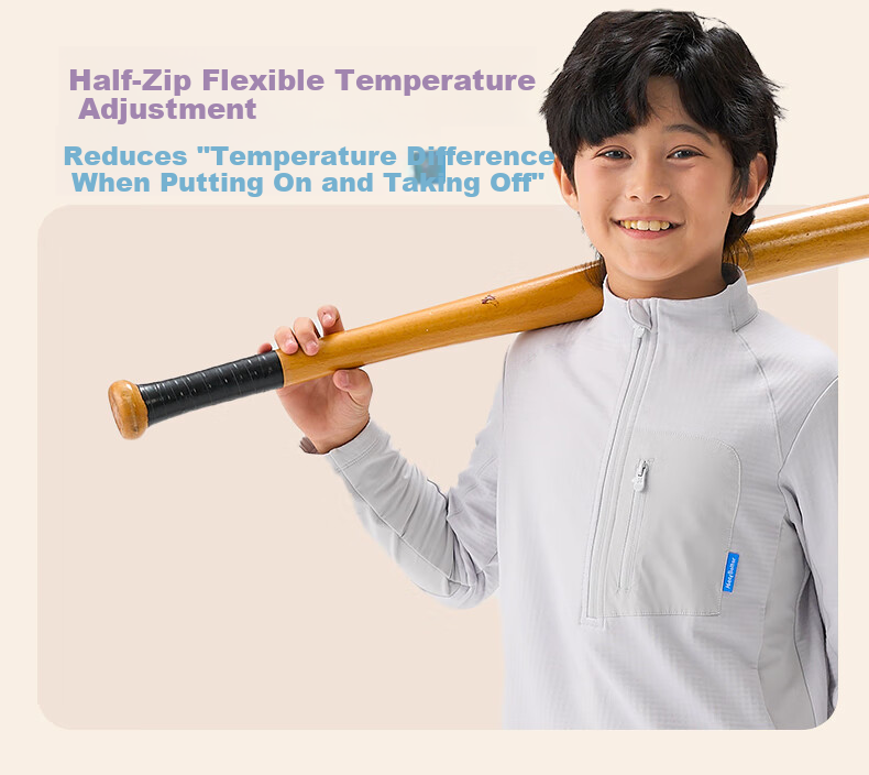 HeyBetter Kids Plaid Fleece Half-Zip Long Sleeve - Evening Mist Purple (Purple) 110 9