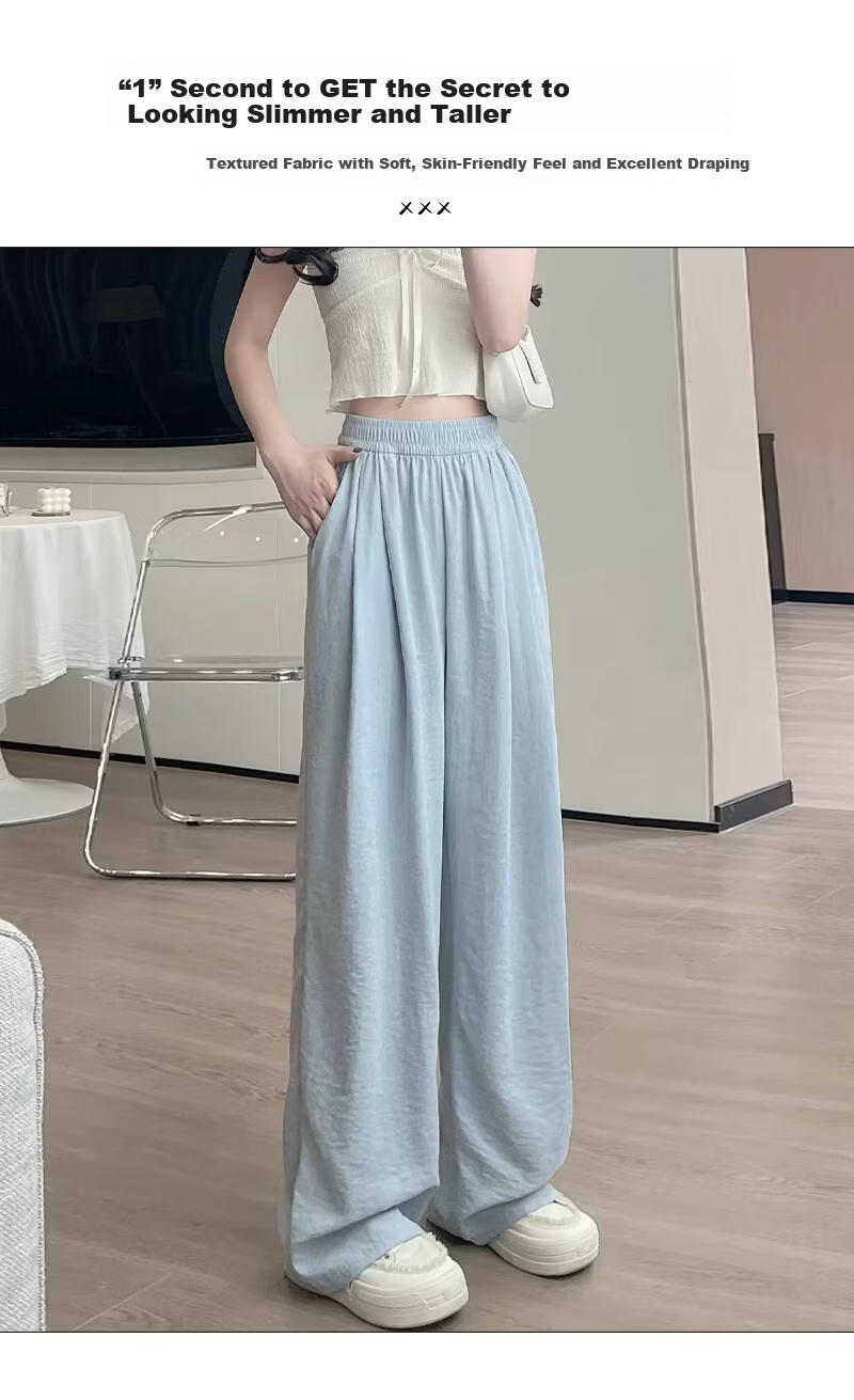 Xiang Yi Lover [JD Direct Purchase] Women's Casual Pants Summer Thin New Straight-leg Milk Fabric High Waist Draped Wide-leg Pants 3