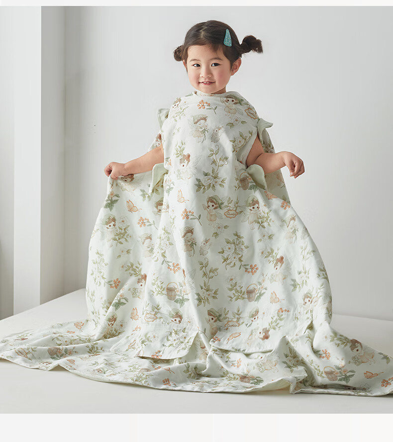 MUJI A-Class Baby Grade 100% Cotton Four-Layer Gauze Blanket Nap Towel Pure Cotton Children's Quilt 120*150cm 14
