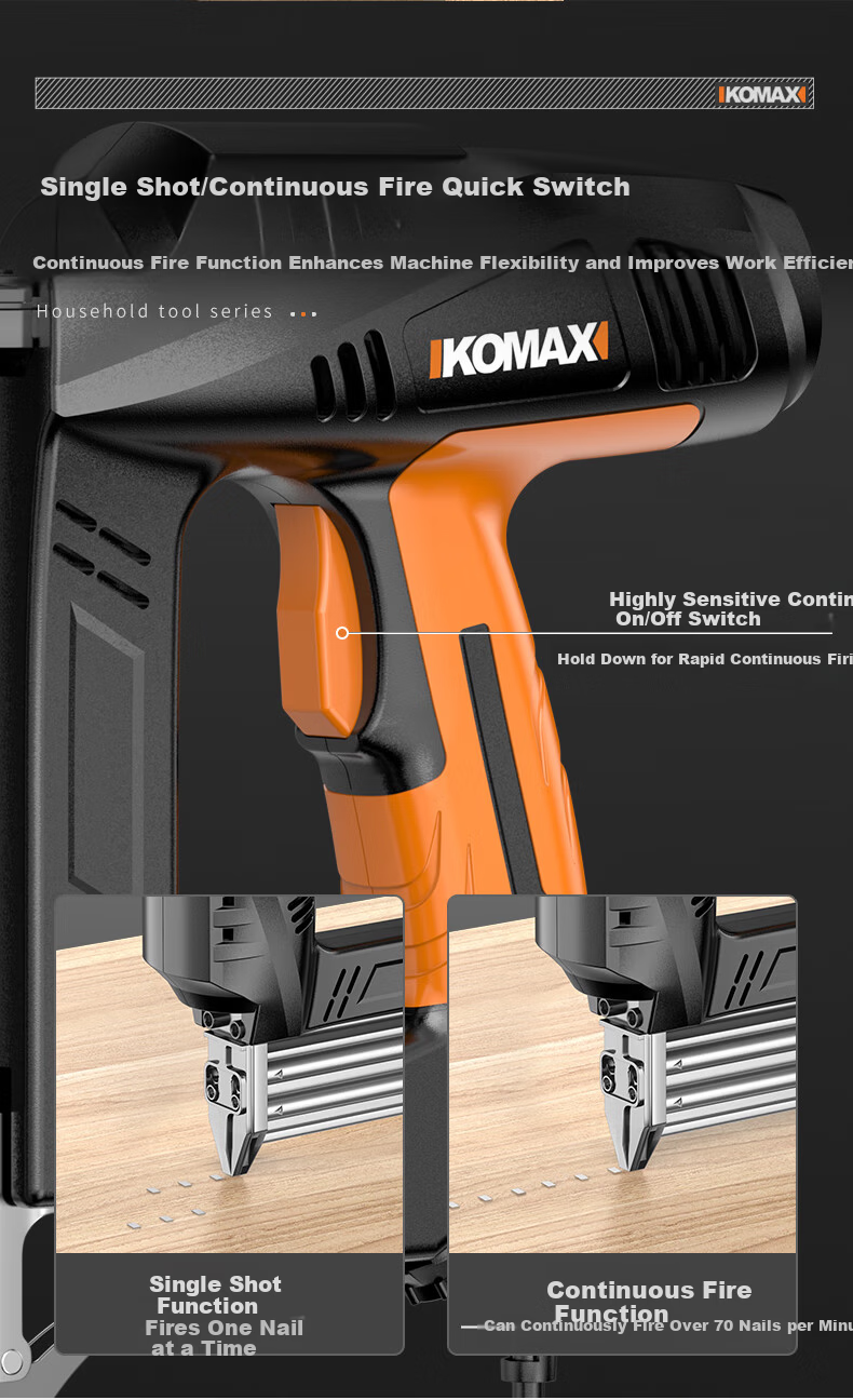 KEMAISI Electric Nail Gun F30 Straight Nail Gun Staple Gun Carpentry Tool Pneumatic Nail Gun Steel Nail Gun Nailer 5