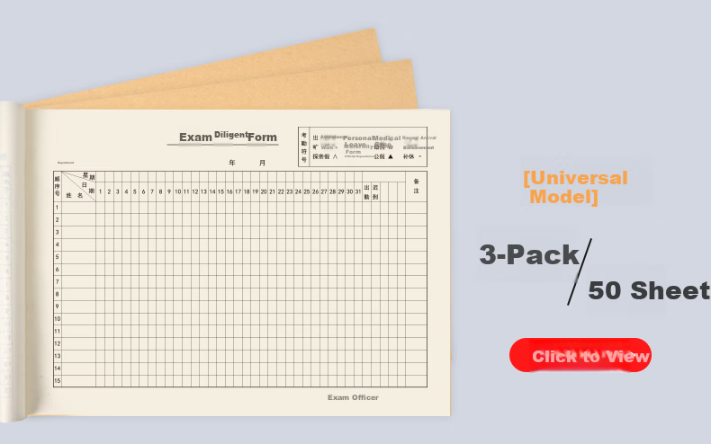 SIMAA Attendance Sheet Work Record Book 31-Day Attendance Register 50 Sheets Scheduling Work Log Check-in Book 1 Pack 4
