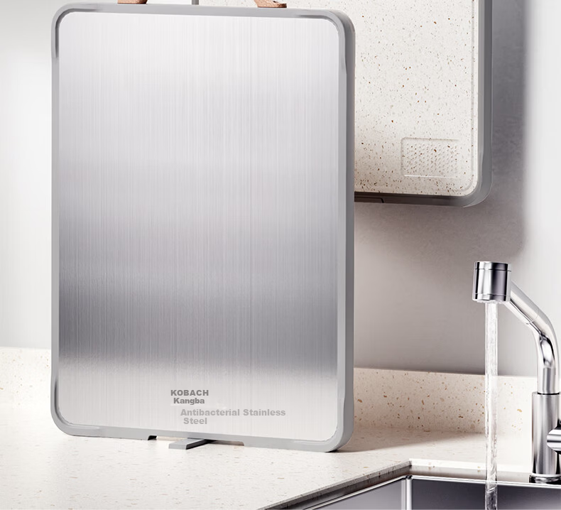 KOBACH Antibacterial Stainless Steel Cutting Board Thickened Non-Slip Mold-Resistant Double-Sided Chopping Board Medium 40*28*1.8cm 7