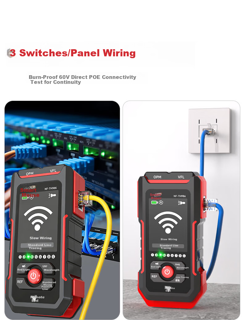 Smart Mouse NF-TH986 Cable Tracker Optical Power Meter Red Light All-in-One Network Tester Anti-Interference 15