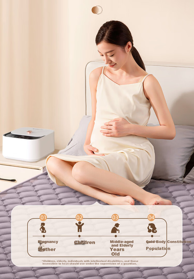 CHIGO [Water and Electricity Separation] Double Graphene Milk Velvet Water Circulation Electric Heated Mattress 1.8x2m 18