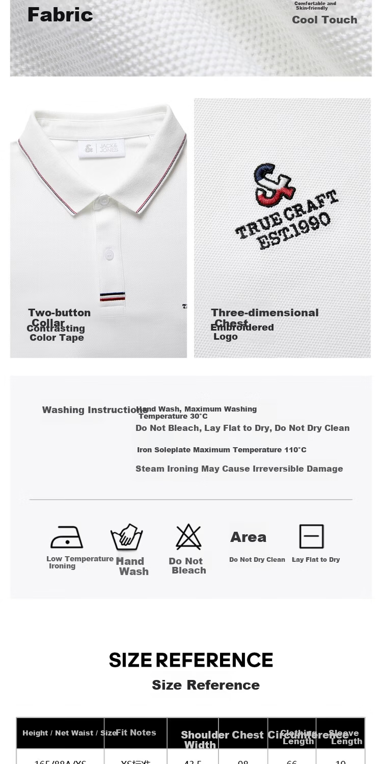 JACK & JONES Men's Spring Cool Feeling Polo Shirt, Two-Button Polo Collar, Comfortable Trendy Short Sleeve 226106013 7