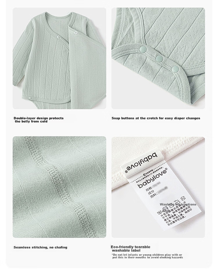 Babylove Newborn Long Sleeve Spring and Autumn Cotton Triangle Romper Baby Bodysuit Infant Jumpsuit 7