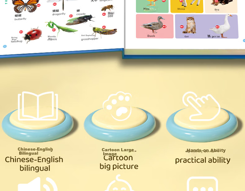 Lifang Talking Early Education Audio Book 0-9 Years Old Baby Reading Pen Sound Book Children's Birthday Gift for Boys and Girls 3