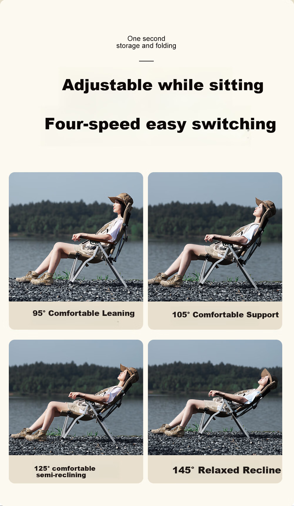 Shanfei Yunyouhai Dog Chair Outdoor Folding Chair Recliner Camping High Back Nap Chair Fishing Beach Chair Portable 4