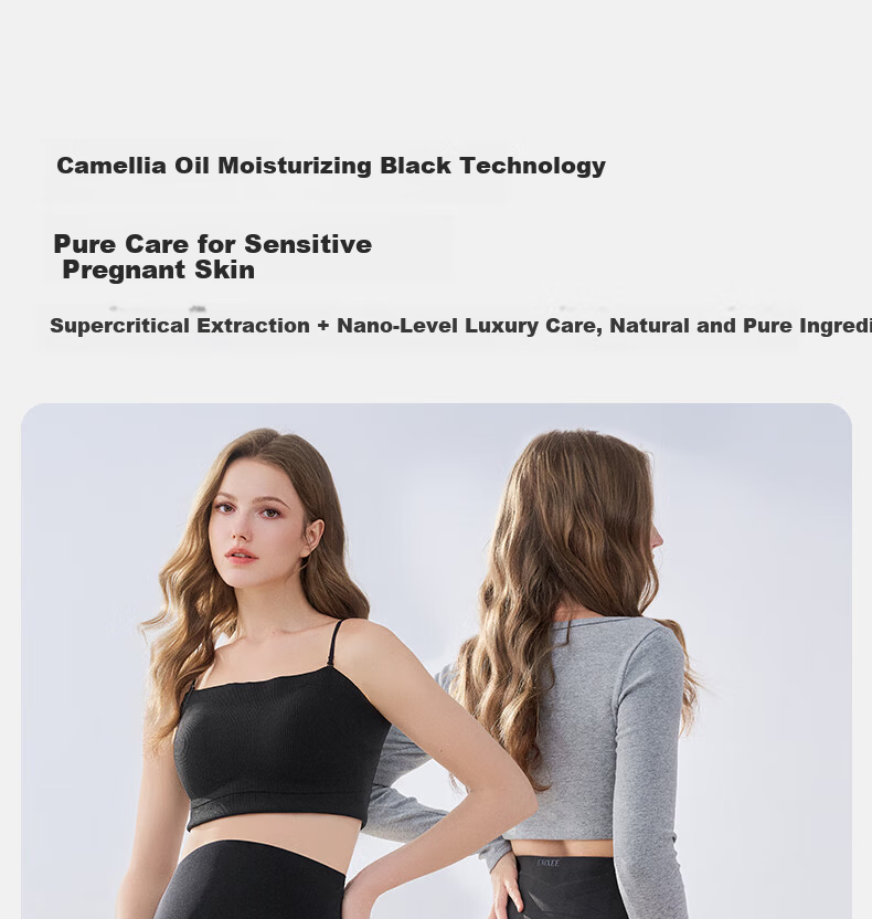 EMXEE New Camellia Oil Maternity Sharkskin Leggings Maternity Wear Four Seasons New Maternity Yoga Pants Slim Fit Black M 5
