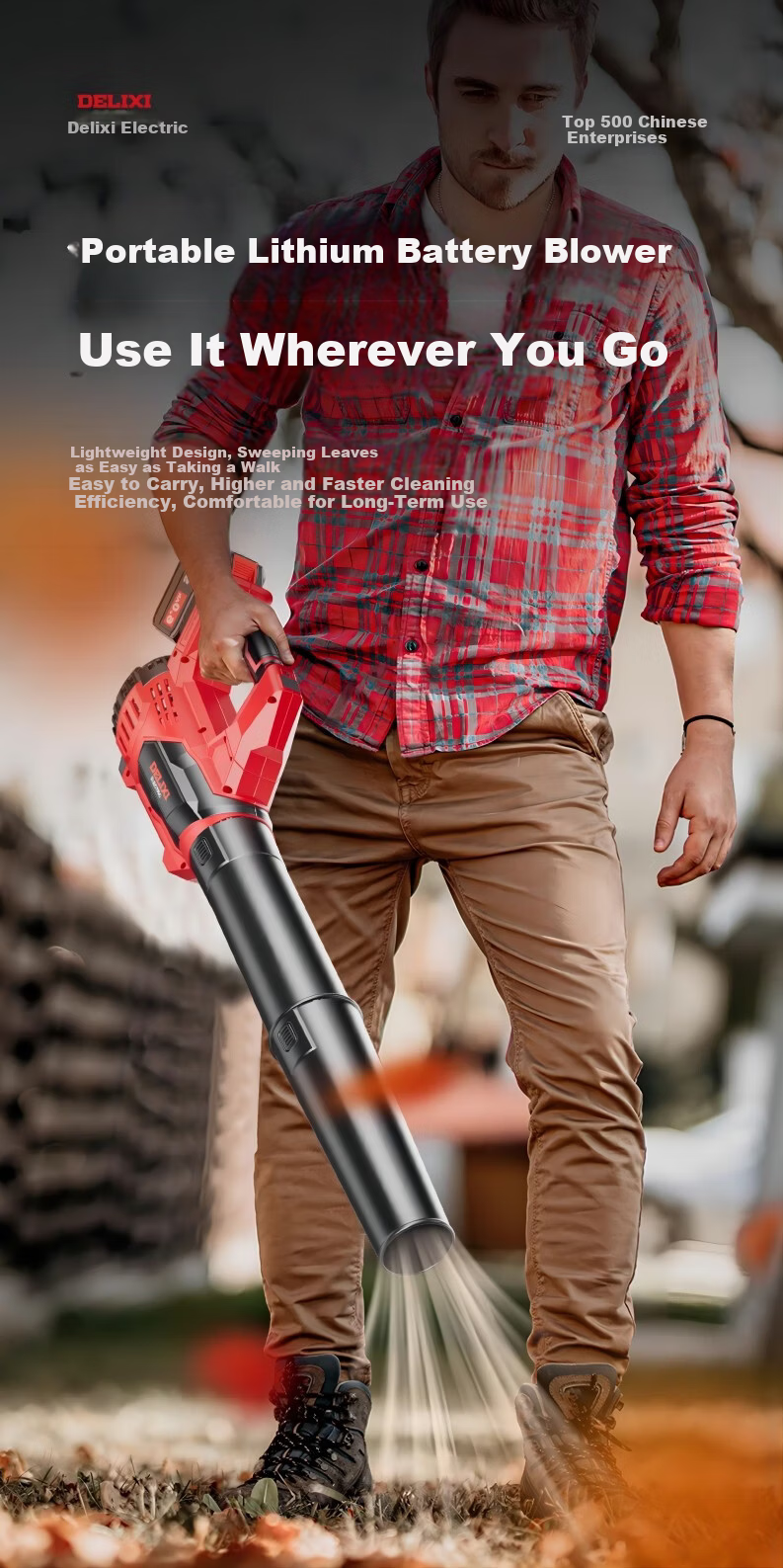 DELIXI ELECTRIC Lithium Battery Blower Snow Blower Cordless High-Power Dust Blower Strong Dust Remover 6
