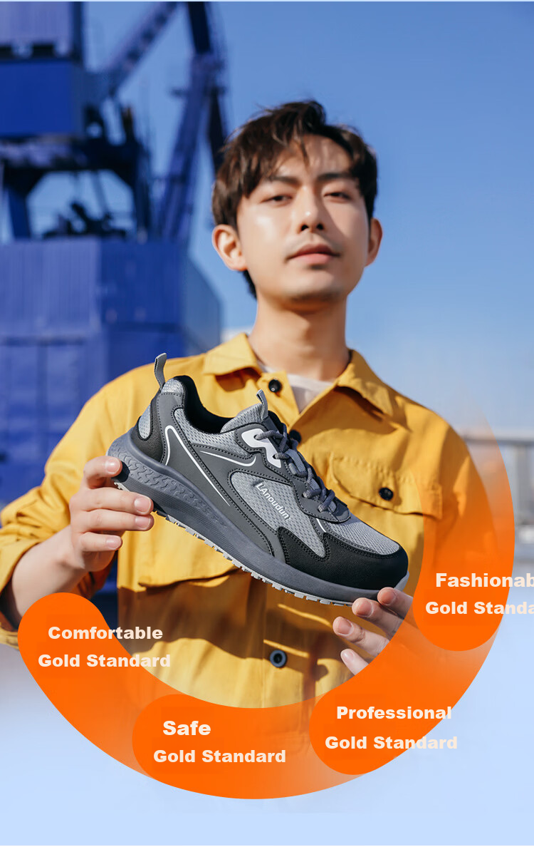 BlueOwl Shield Men's Summer Breathable Anti-Slip Insulated 10KV Anti-Smash Anti-Puncture Safety Electrician Work Shoes D210BK Size 41 7