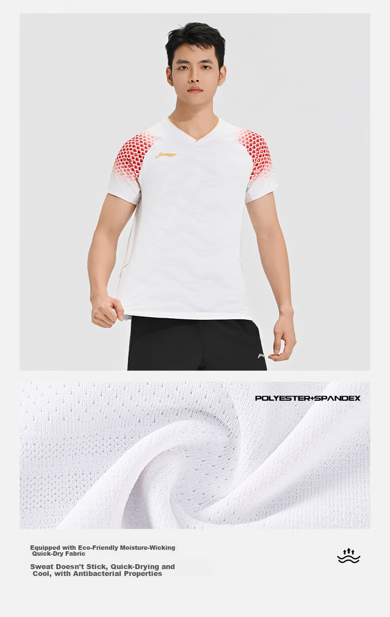 LI-NING Badminton Jersey Unisex Competition Shirt Youth National Team Replica Black XL 1