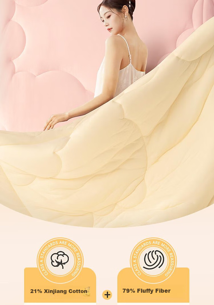 Bellees Home Textile Cotton Quilt 100% Xinjiang Cotton Class A Antibacterial Thickened Autumn Winter Quilt Approx. 3.6 Jin 150*210cm 3