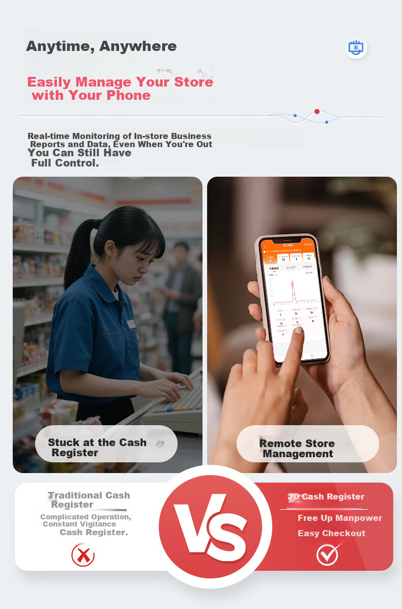 JD Cash Register All-in-One Retail POS System for Supermarkets Convenience Stores Weighing Restaurant Ordering Commercial Cashier Membership Management System 10