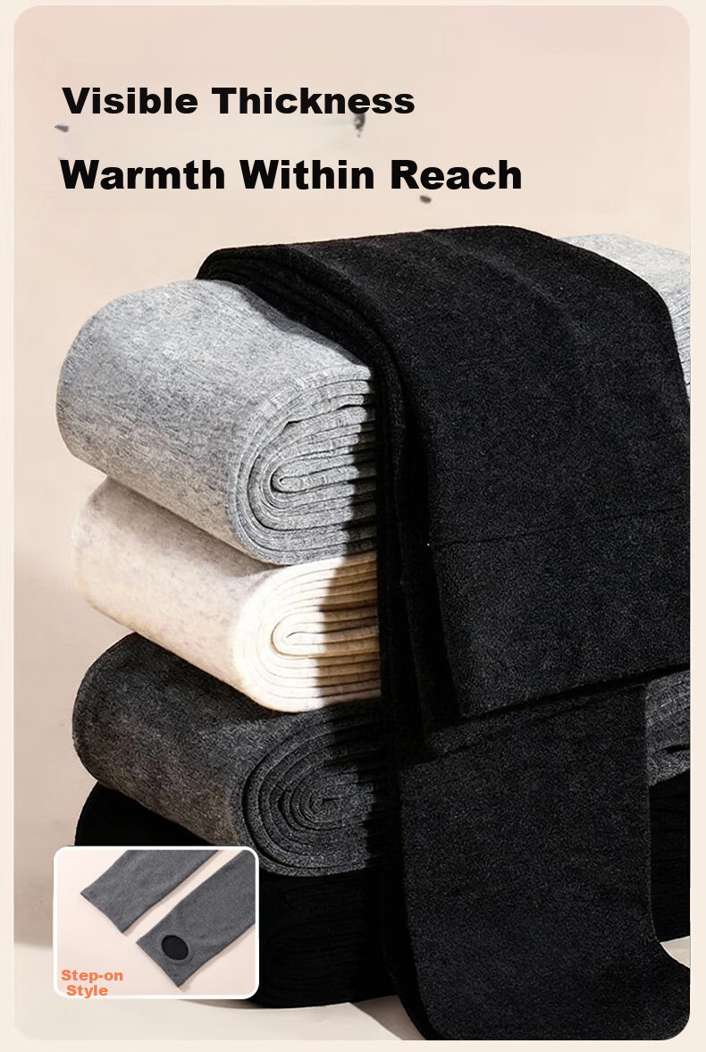 Avandi High Waist Slimming Thickened Fleece-Lined Warm Comfortable Women's Black Foot-Stomping Leggings for Autumn and Winter 3